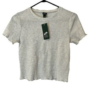 🌸 wild fable | Short Sleeve Crop Crewneck Thermal Tee